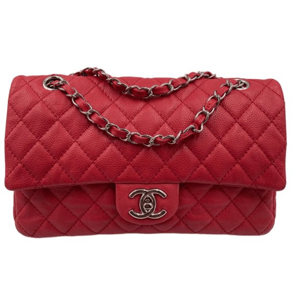 Authentic CHANEL Caviar Red Double Flap Bag - Picture 1 of 13
